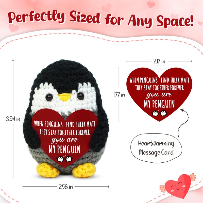 OASSIE Anniversary Couple Gifts for Men Women - Positive Penguin Crochet- Mothers Day Fathers Day Engagement Wedding Anniversary I Love You Birthday Gifts for Wife Husband Him Her Boyfriend Girlfriend - Image 3
