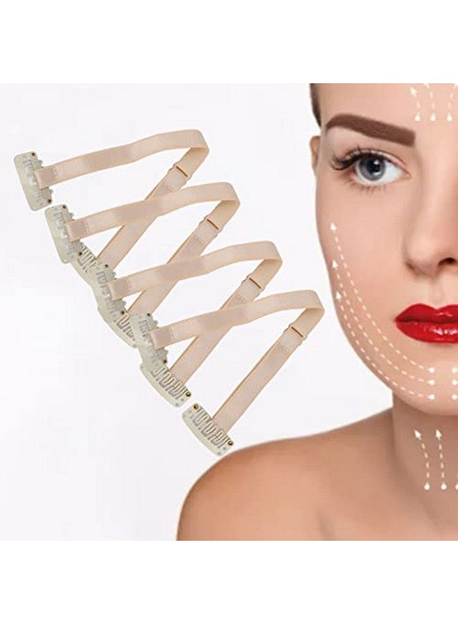 Sonew 4Pcs Facelift Bands With Clips Women Face Stretching Strap Facelift Patch Elastic Band - Image 1