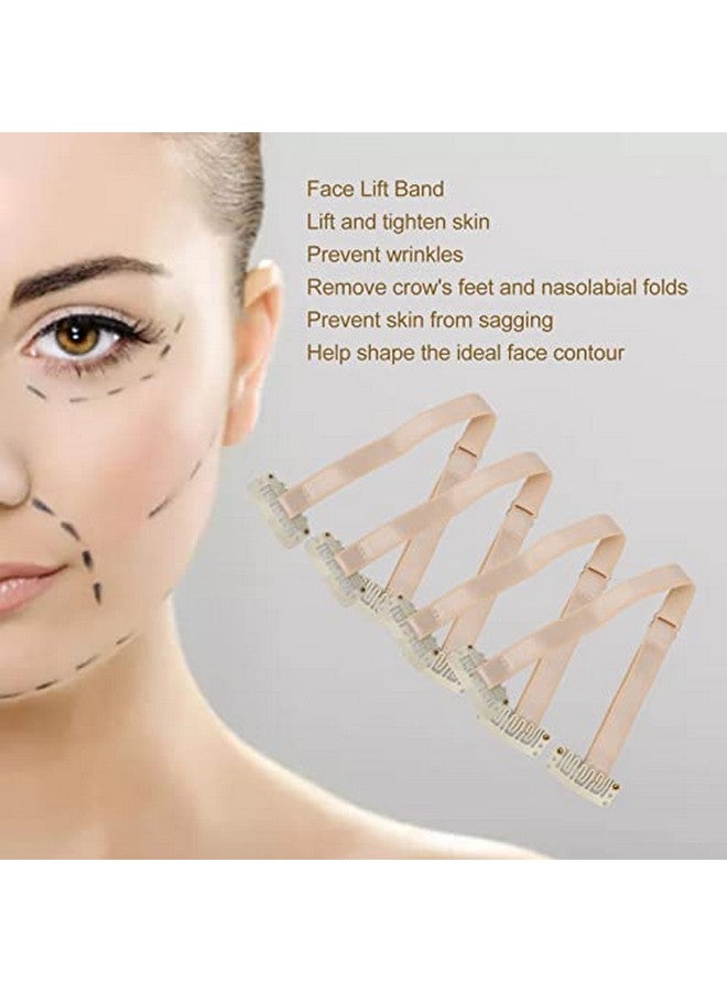 Sonew 4Pcs Facelift Bands With Clips Women Face Stretching Strap Facelift Patch Elastic Band - Image 2