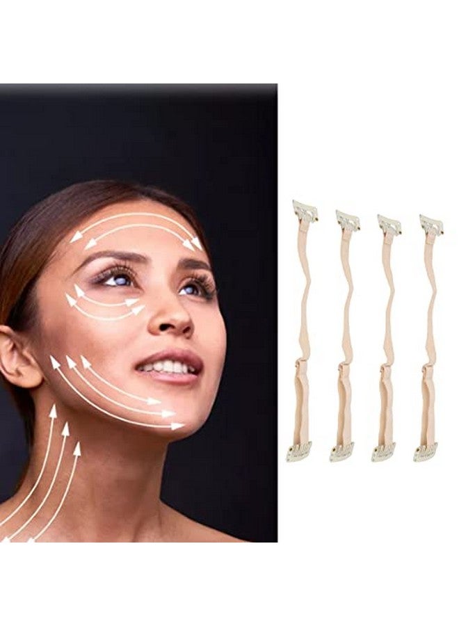 Sonew 4Pcs Facelift Bands With Clips Women Face Stretching Strap Facelift Patch Elastic Band - Image 5