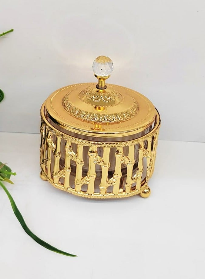 Sugar Bowl Oud Bakhoor Storage Bowl Sugar Container for Coffee Bar Sugar Jar Sugar Dispenser Bowl Golden Kitchen Decor 