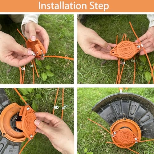 THTEN WA0010 WA0004 Edger Spool Replacement for Worx WG154 WG155 WG175 WG180 WG163 Weed Wacker Eater String with WA6531 GT Spool Cover 50006531 String Trimmer Refills 10ft 0.065"(6 Spool, 2 Cap) - Image 3