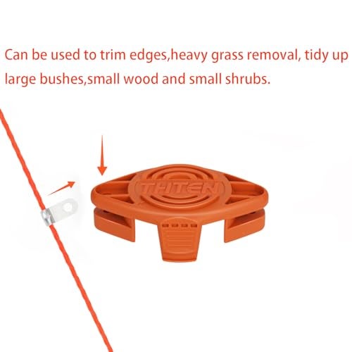 THTEN WA0010 WA0004 Edger Spool Replacement for Worx WG154 WG155 WG175 WG180 WG163 Weed Wacker Eater String with WA6531 GT Spool Cover 50006531 String Trimmer Refills 10ft 0.065"(6 Spool, 2 Cap) - Image 5