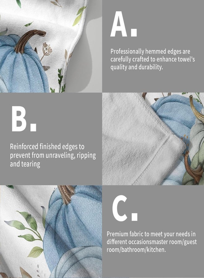 Giwawa Fall Blue Pumpkin Hand Towels Set of 2 Autumn Harvest Bathroom Towel Soft Absorbent Kitchen Hotel Spa Gym Towel Thanksgiving Decor Gifts - Image 5