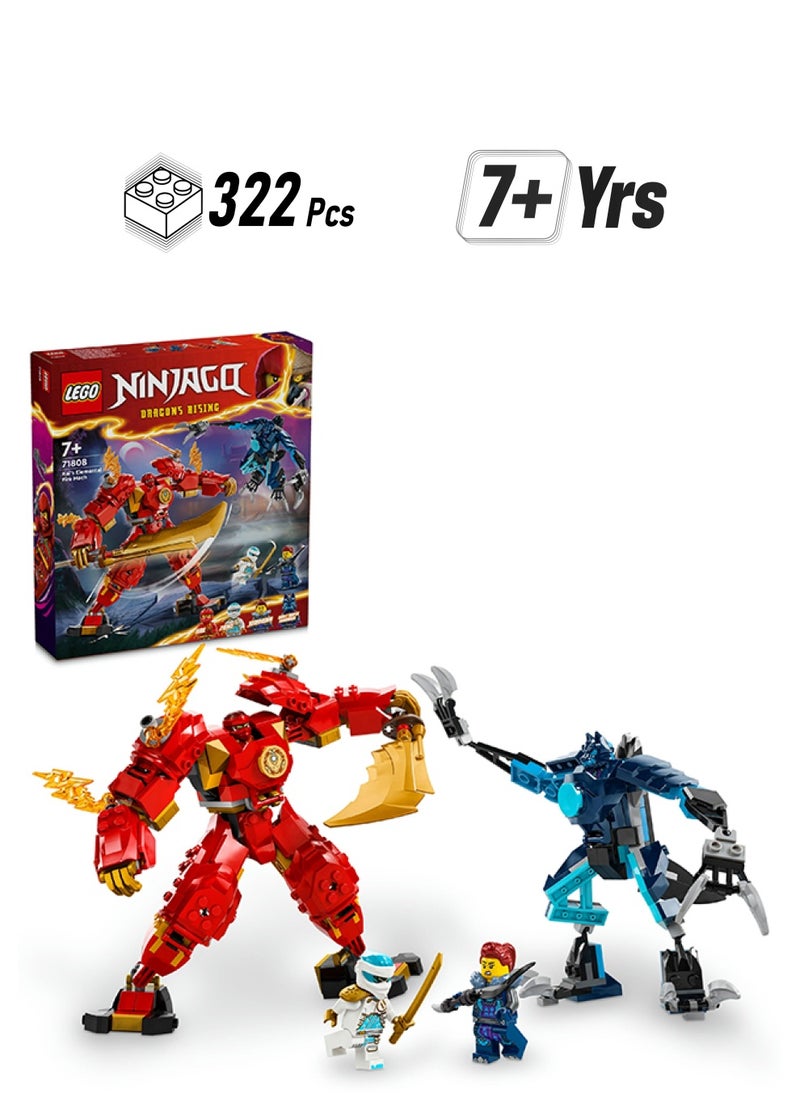 LEGO NINJAGO® Kai’s Elemental Fire Mech Toy 71808 (322) Pieces  - Image 1