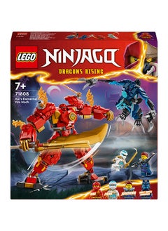 LEGO 71808 Ninjago Kai’S Elemental Fire Mech, Ninja Toy For Kids With Customisable Red Figure And Kai And Zane Minifigures, Battle Set Gift For Boys And Girls Aged 7 Years Old And Over (322 Pieces)  - Image 2
