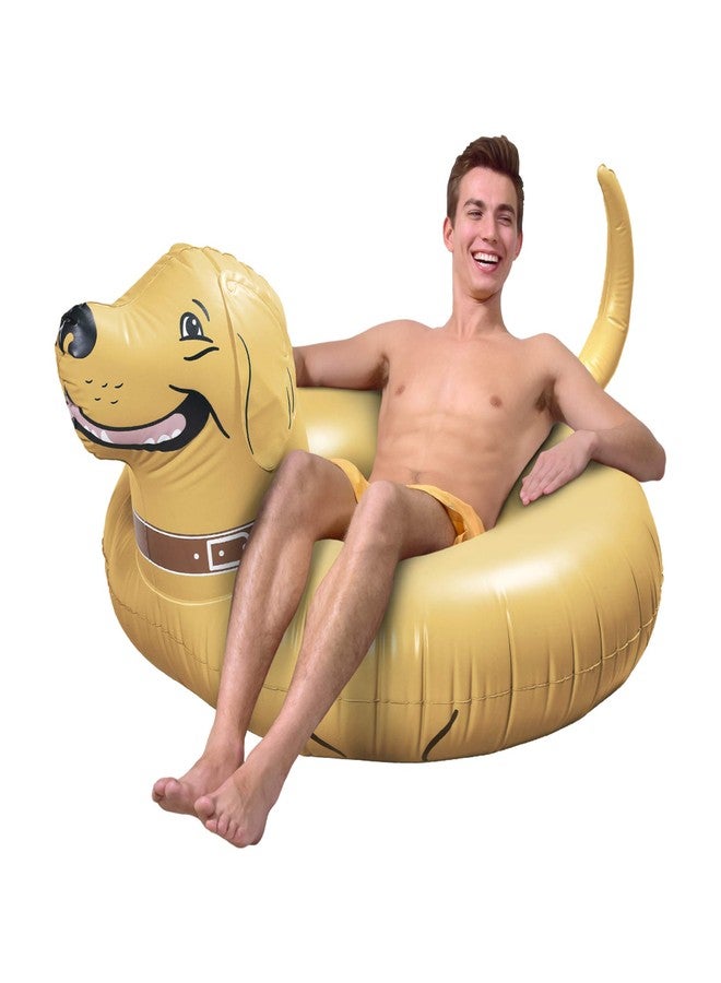 GoFloats قارب مطاطي قابل للنفخ على شكل كلب من GoFloats، استمتع بالطفو بأناقة (للكبار والصغار) - Image 1
