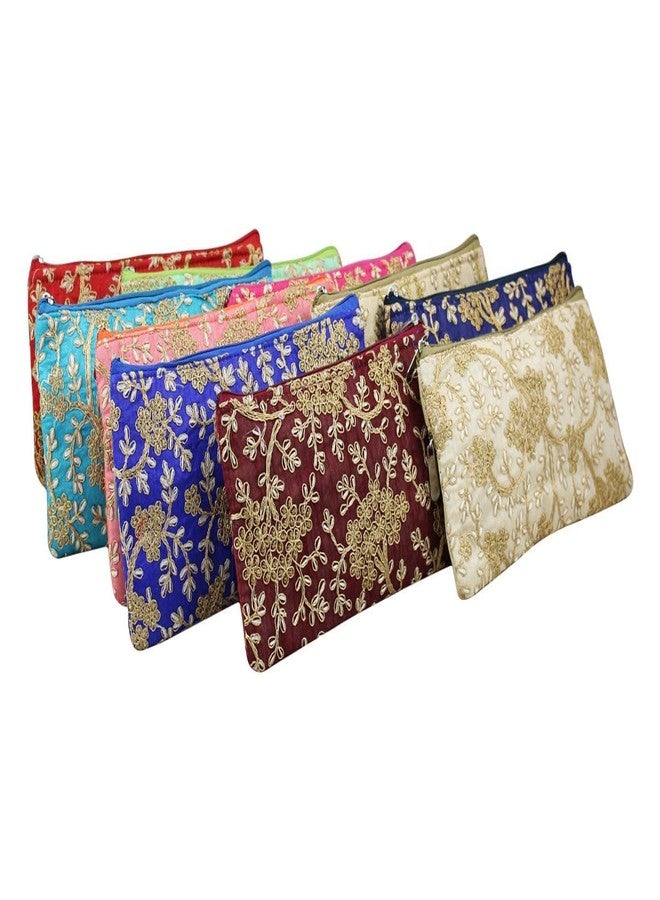 STACKRAID Traditional Vintage Embroidered Potli Purse for Women with Zipper, Return Gifts, Potli Pouches for Baby Showers, Potli Purse for Ladies, Potli for Gifting Pack of - 6 Multicolor - Image 4