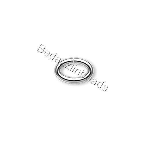 Bedazzlinbeads Lot of 100 Oval 18 Gauge Open Jumpring Jewelry Ring Findings (8mm x 6mm, Silver Plated) - Image 2