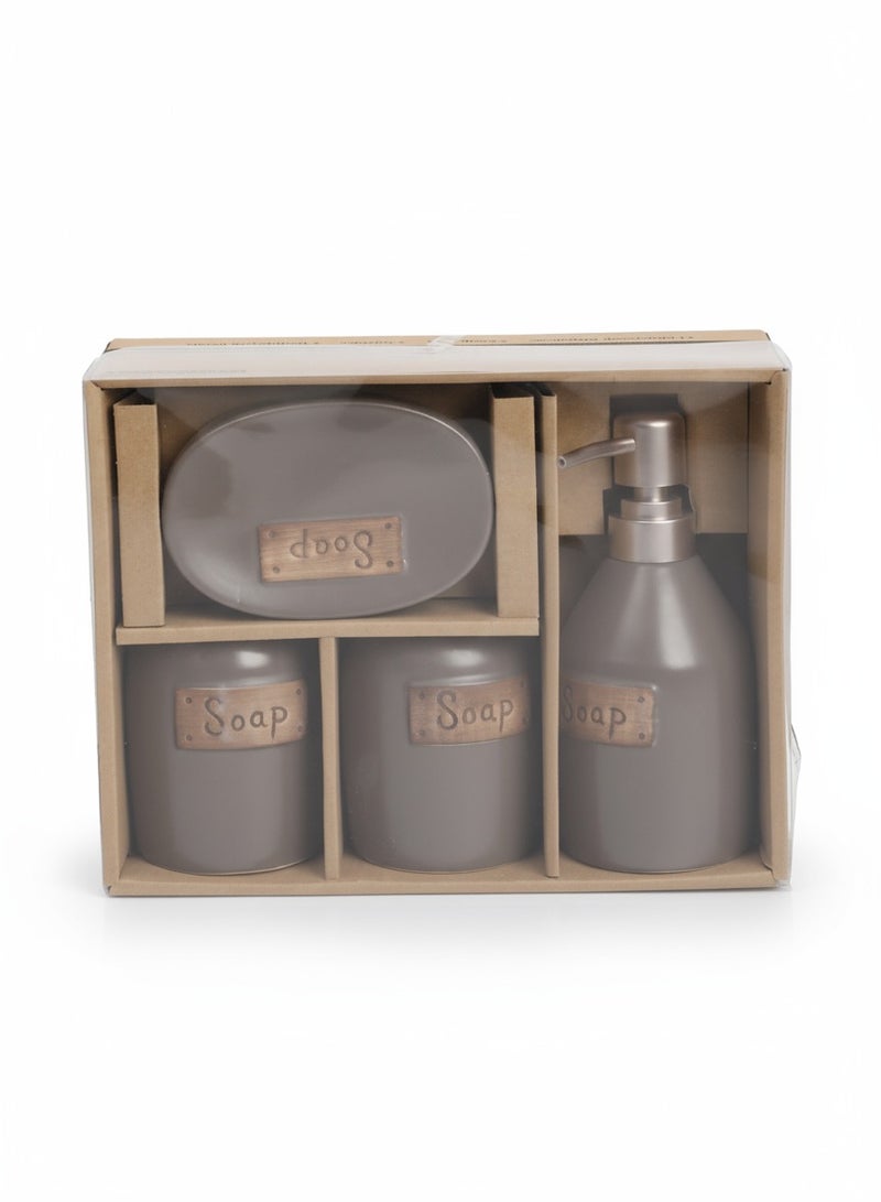 صوب طقم إكسسوارات حمام أنيق مكوّن من أربع قطع أساسية تضيف لمسة تنظيم ورقي لأي حمام. - Image 3