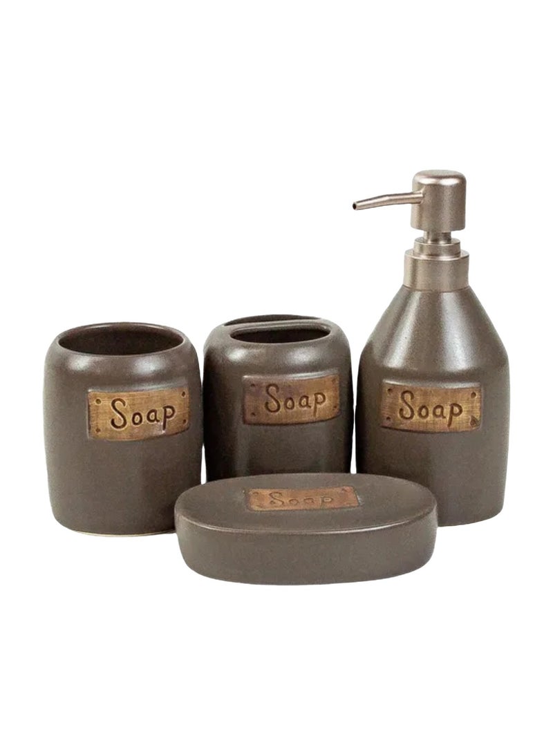 صوب طقم إكسسوارات حمام أنيق مكوّن من أربع قطع أساسية تضيف لمسة تنظيم ورقي لأي حمام. - Image 4