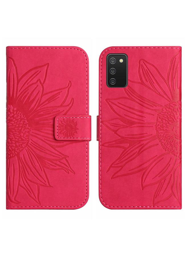 S-TOP Case For Samsung Galaxy A02S/F02S 164.3mm Skin Feel Sun Flower Pattern Flip Leather Phone Case with Lanyard - Image 2