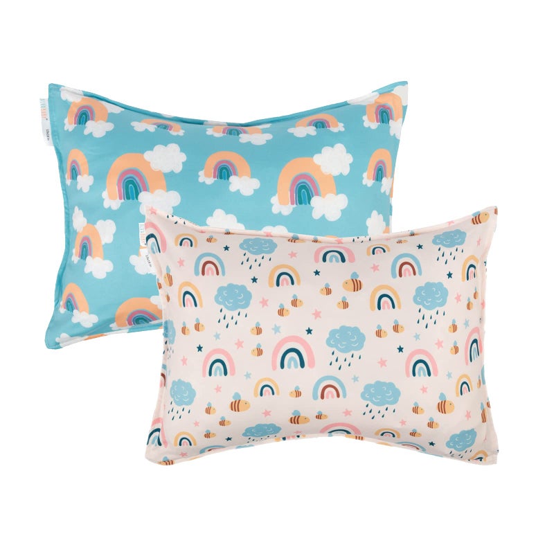 ALVABABY ALVABABY Toddler Pillowcases Stretchy Soft Kids Pillow Cover 2 Pack Fit 13x 18 or 12x16 Envelope for Girl Boy Sleepy Travel RainbowPillowcase Only