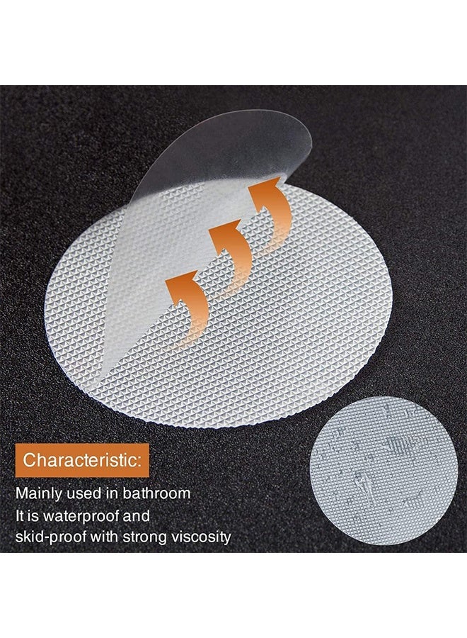 غنافوتو ملصقات حوض الاستحمام المانعة للانزلاق، ملصقات الدش المانعة للانزلاق، أقراص أمان لاصقة للأحواض الزلقة وأرضيات غرف الاستحمام والسلالم، 3.2 بوصة × 24 قطعة - Image 2