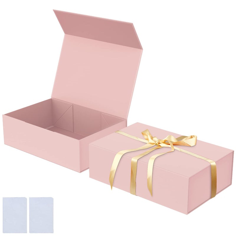 HavrePac Luxury Large Gift Box 13.8"x9"x4.3" Storage Box Ribbon Magnetic Closure for Luxury Packaging Box for Mother's Day, Birthdays, Bridal Gifts,Weddings - Image 2