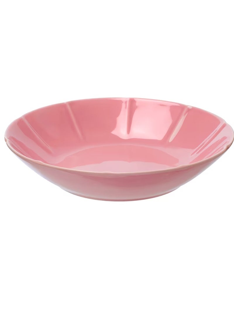 طبق عميق، خزف وردي 23 سم - Image 2
