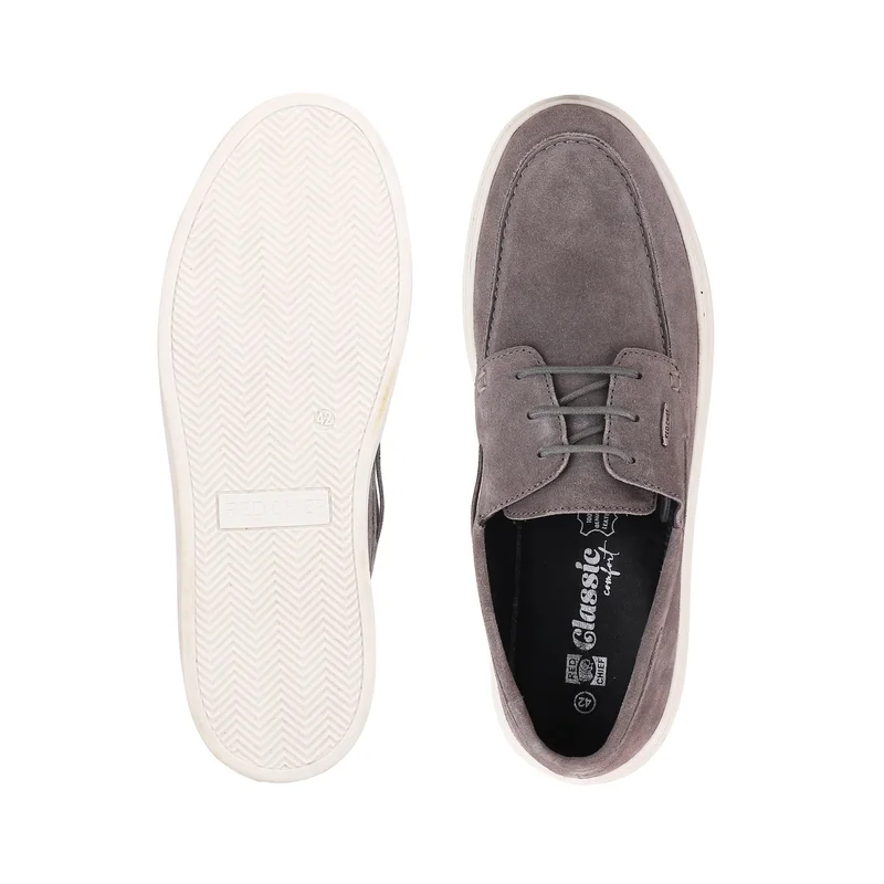 Red Chief Comfortable Genuine Leather Sneaker For Men | Rc4010 Grey