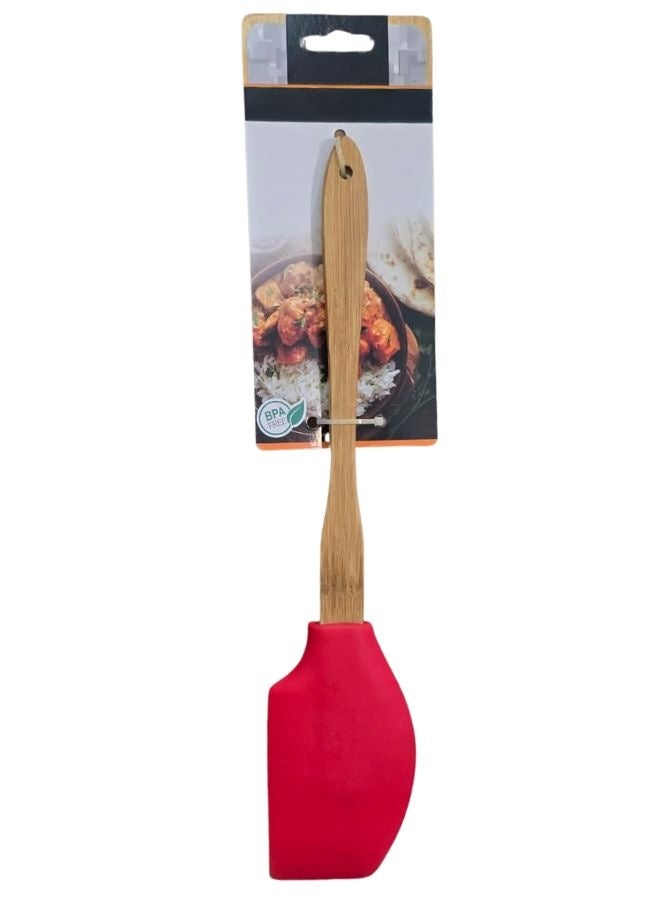 Happy Home Silicone Spatula with Wooden Handle, High Temperature Resistant and BPA Free, Rubber Spatula Heat Resistant up to 316°C for Cooking, Baking and Mixing - Multicolor - Image 1