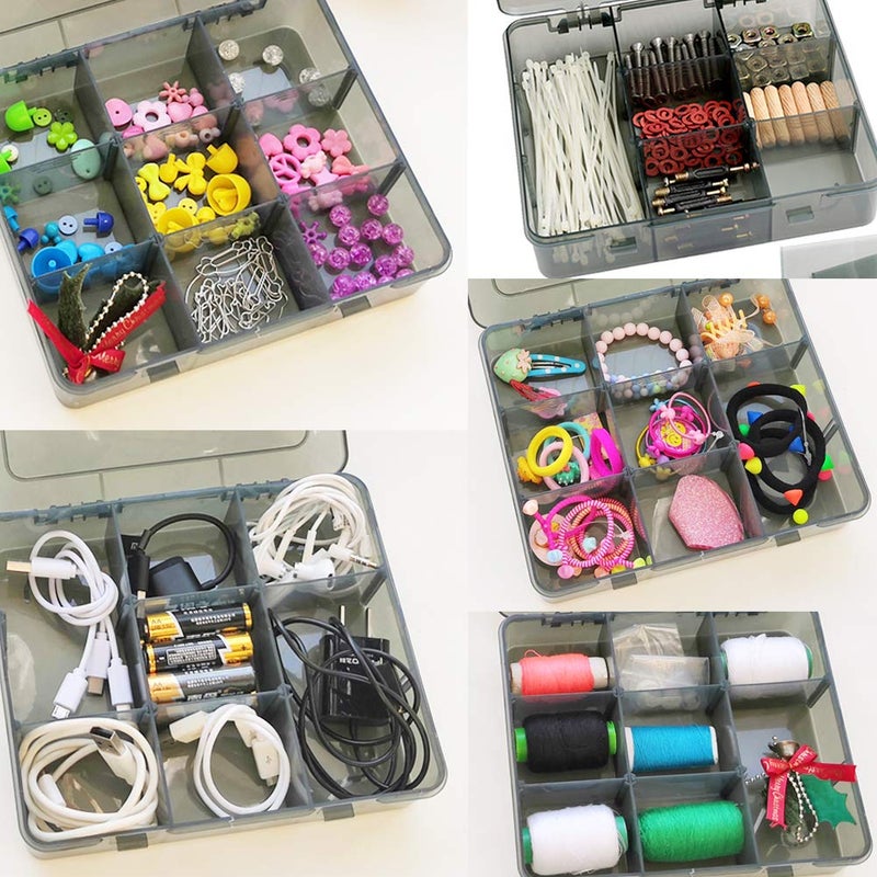 Vidifor 9 Grids Art Craft Supply Organizer Storage Containers, Compartment Storage Box with Removable Dividers for Jewelry, Beads, Buttons, Small Parts - Image 4