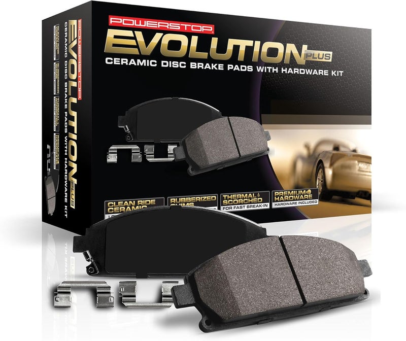 POWERSTOP Rear Brake Pads For Lexus ES300h 2013-18 |ES350 2007-18 |HS250h 2010-12 |Pontiac Vibe 2009-10 |Toyota Avalon 2008-18 - Ceramic Brake Pads With Installation Hardware, 17-1212 - Image 1