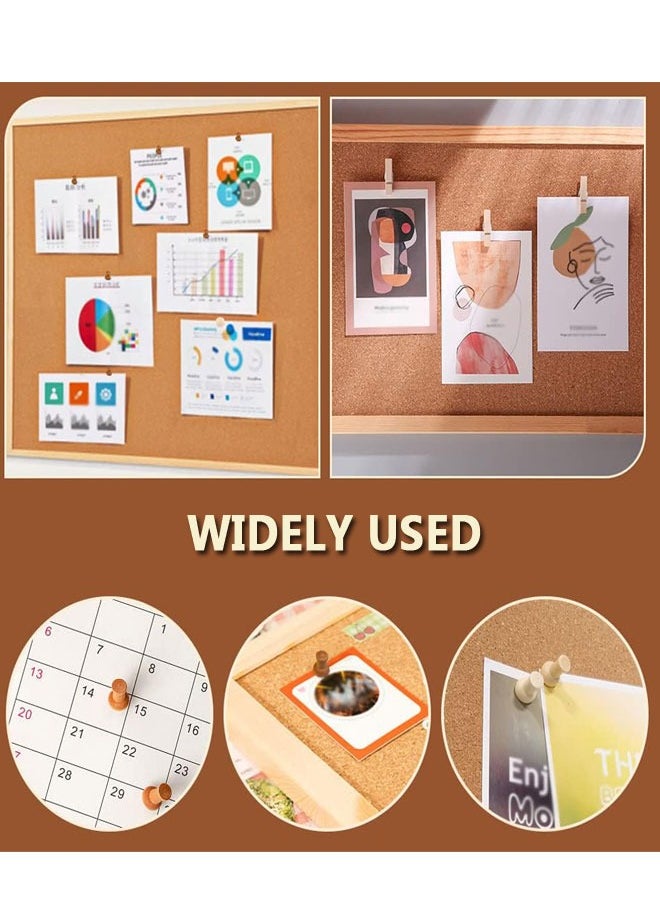 GUSGU - 200Pcs Wood Push Pins,  5 Shapes Decorative Thumb Tacks, Wooden Pins and Tacks, Cork Board Thumbtacks, Cute Thumbtack for Bulletin Boards, Cork Boards, Whiteboards. - Image 1