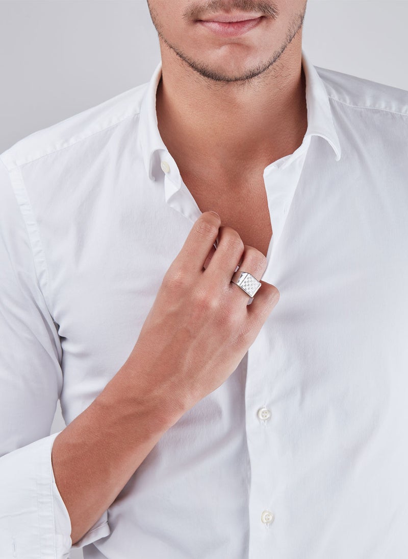 غاي لاروش خاتم غي لاروش من الستانلس ستيل للرجال Sz 60 ،  4TX003A-60 - Image 3