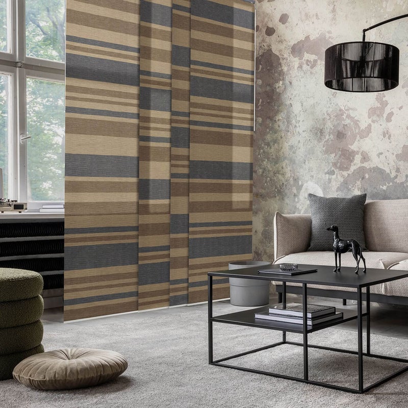 GoDear Design GoDear Design Adjustable Sliding Panel Track Window Blinds 458 86 W x 96 H Extendable Vertical Blinds for Sliding Glass Doors Patio Door Blinds Trimmable Natural Woven Panel Shades Cliff 