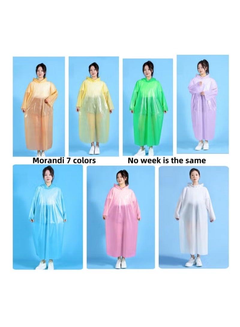 7-Pack Disposable Raincoat Set – Thickened Waterproof Emergency Poncho for Adults & Kids – Portable, Quick-Open, Lightweight Travel Rain Gear – Unisex One-Size Fits All with 7 Vibrant Colors – Perfect for Outdoor, Theme Park, Hiking, Festivals  - Image 2