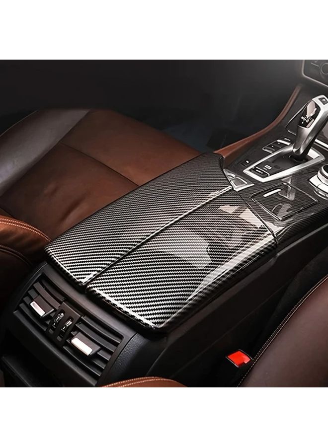 Carbon Fiber Center Console Armrest Box Panel Cover for BMW 5 Series F10 F11 2011 to 2016 - Image 4