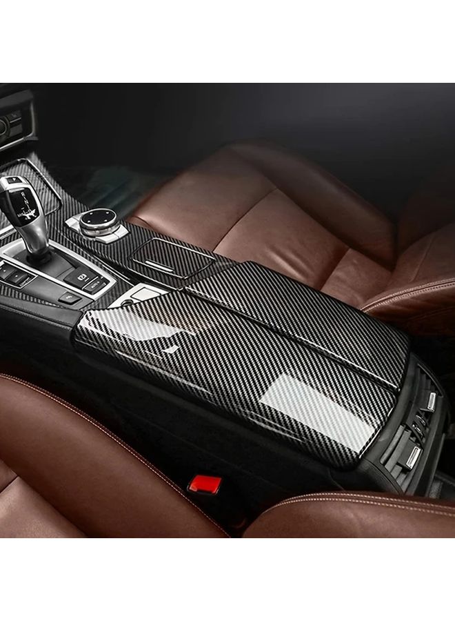 Carbon Fiber Center Console Armrest Box Panel Cover for BMW 5 Series F10 F11 2011 to 2016 - Image 3