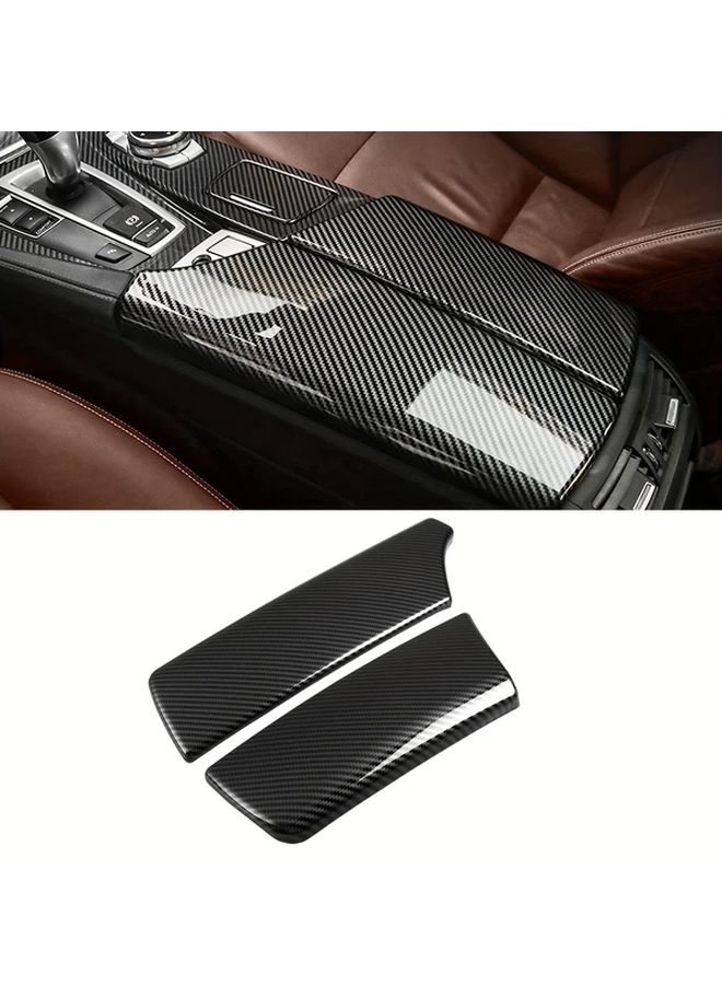 Carbon Fiber Center Console Armrest Box Panel Cover for BMW 5 Series F10 F11 2011 to 2016 - Image 1