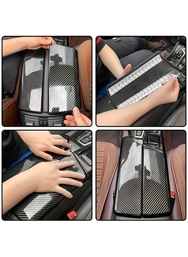 Carbon Fiber Center Console Armrest Box Panel Cover for BMW 5 Series F10 F11 2011 to 2016 - Image 5