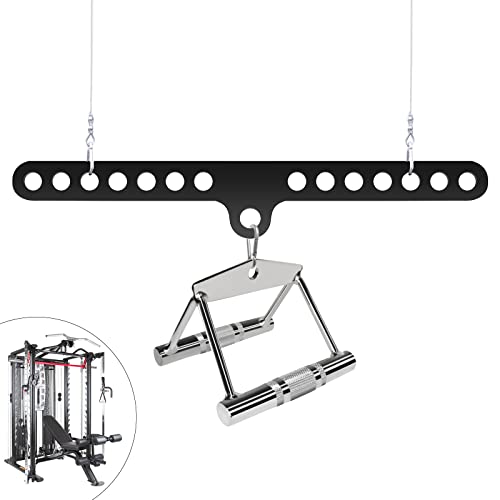 VOHYOV Fitness Home Pulley System Gym Accessories Spreader Bar Multi Grip Wide Lat Pull Down Bar D Handle Cable Bar Rope Attachments Cable Machine for Back Strength Train Functional Trainer Attachment - Image 4