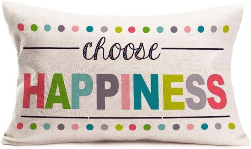 Choose Happiness Throw Pillow Covers 12x20 Inch Home Decor