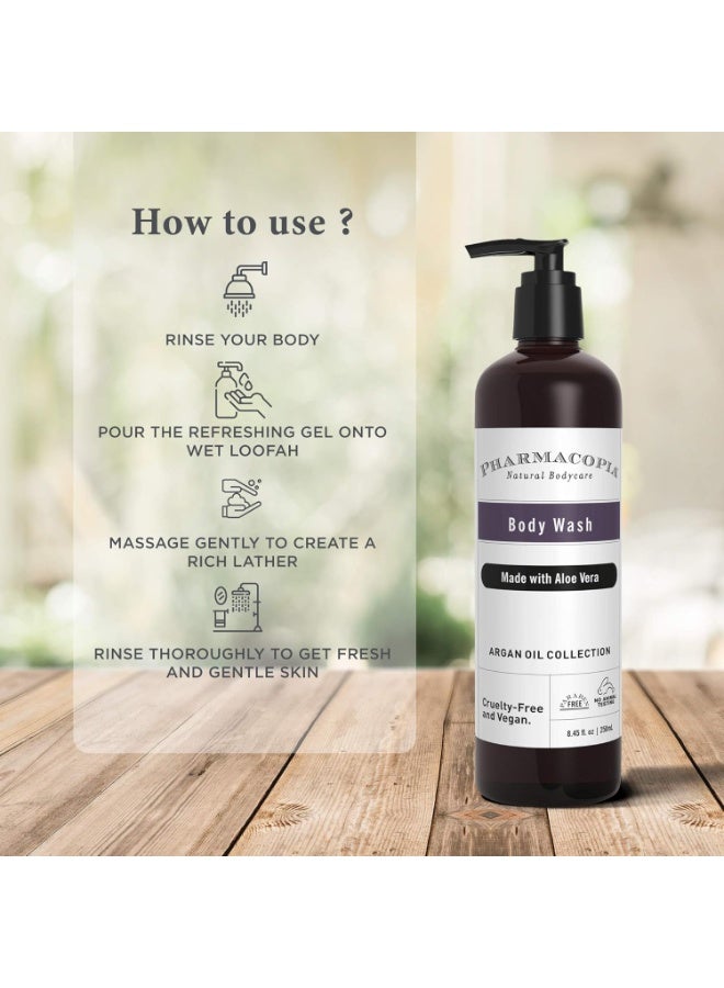 KIMIRICA Pharmacopia Refreshing Summer body wash with the goodness of Argan Oil & Aloe Vera | 100% Vegan and Paraben Free Deep cleanses Body Wash (All Skin Type) (Lilac, 250ml) - Image 4