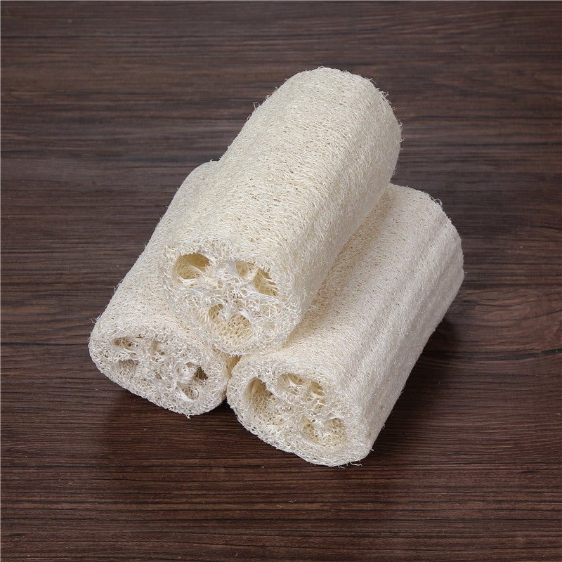 Natural loofah sponge long strip back towel old dry tendon loofah Luo cleaning bath towel back bath cross-border bath towel(10cm loofah segment white) - Image 1