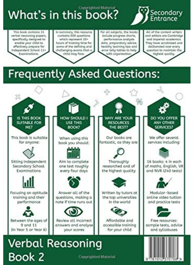 11+ Practice Papers For Independent Schools & Aptitude Training Verbal Reasoning Book 2 - Image 2