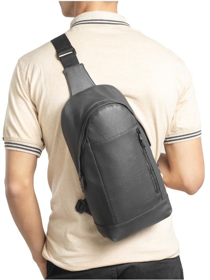 Ar supply Ar Bullet by Arij Bags | Crossbody Chest Bag, Main Compartment, Front and Back Pockets, Inner Pocket, Daily Use and Outings (35 × 18 × 10 cm) (Black) - Image 2