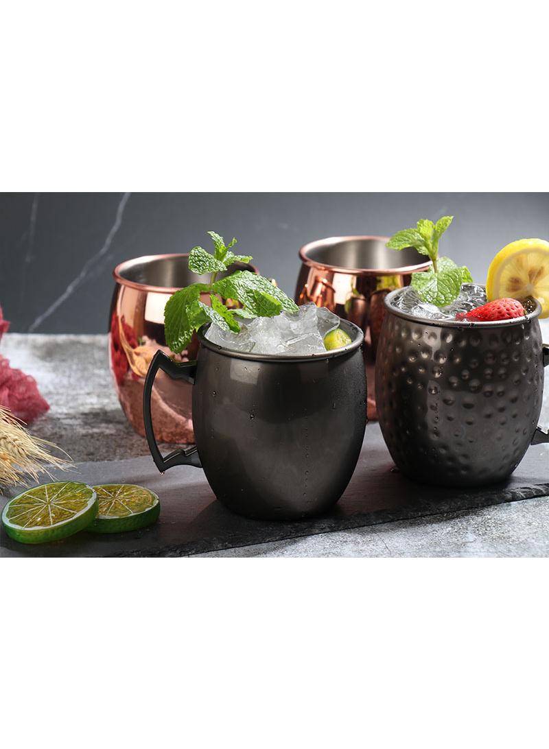 general 1-Pieces Moscow Mule Cup Stainless Steel Copper Hammered Cups Ice Drinking Cup Brown-B 700ml - Image 4