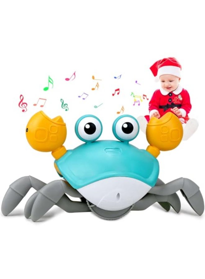 لعبة سرطان البحر الزاحف، تتحرك وترقص للأطفال من عمر 3 إلى 5 سنوات و6 إلى 9 سنوات، للأطفال الرضع Toddler، وقت البطن، تعليم تفاعلي حسي (أخضر) - Image 1