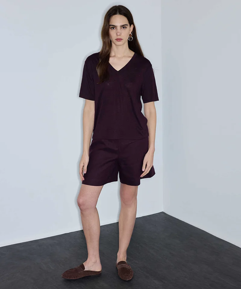 Ipekyol  Rhinestone V-Neck T-Shirt for Women | Best Price UAE