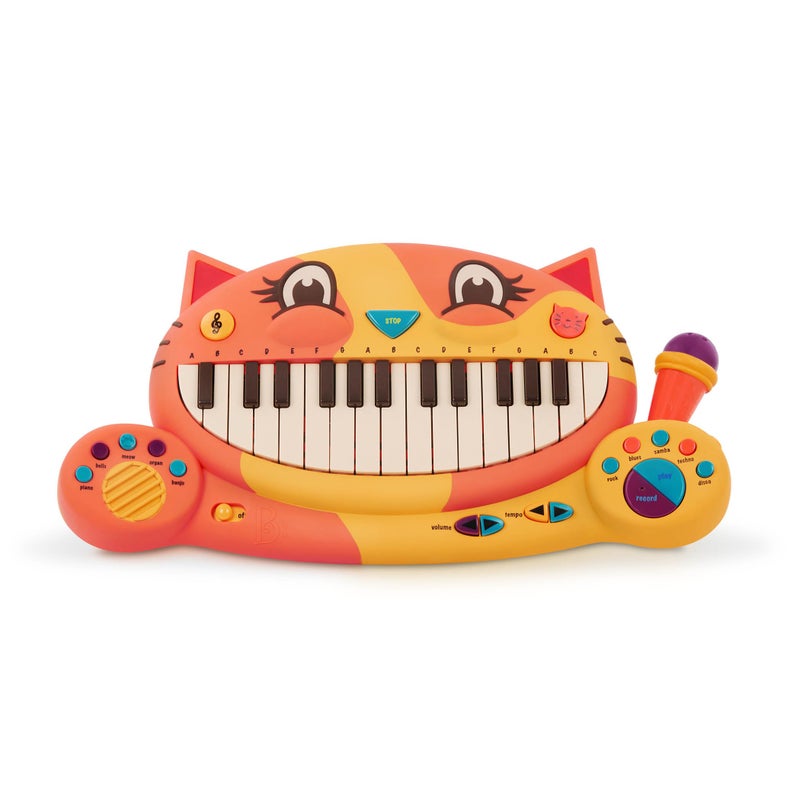 B. toys- Meowsic- Interactive Cat Piano – Toy Piano & Microphone – Musical Instrument For Toddlers, Kids – 20+ Songs, Sounds & Recording Feature – 2 Years + - Image 1