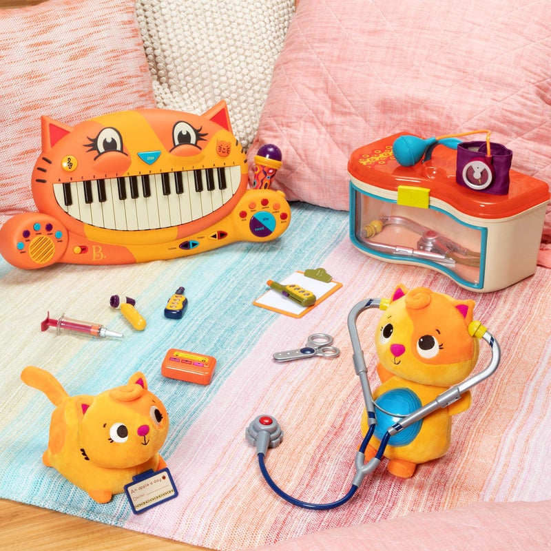 B. toys- Meowsic- Interactive Cat Piano – Toy Piano & Microphone – Musical Instrument For Toddlers, Kids – 20+ Songs, Sounds & Recording Feature – 2 Years + - Image 2