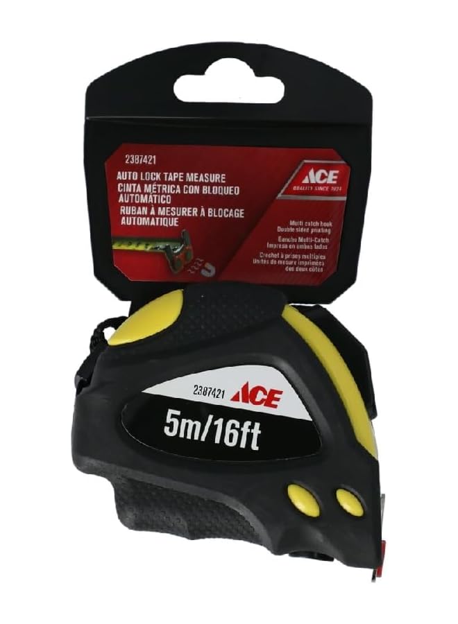 آيس شريط قياس ذاتي الإغلاق باللونين الأسود والأصفر 19 مم × 5 م - Image 1
