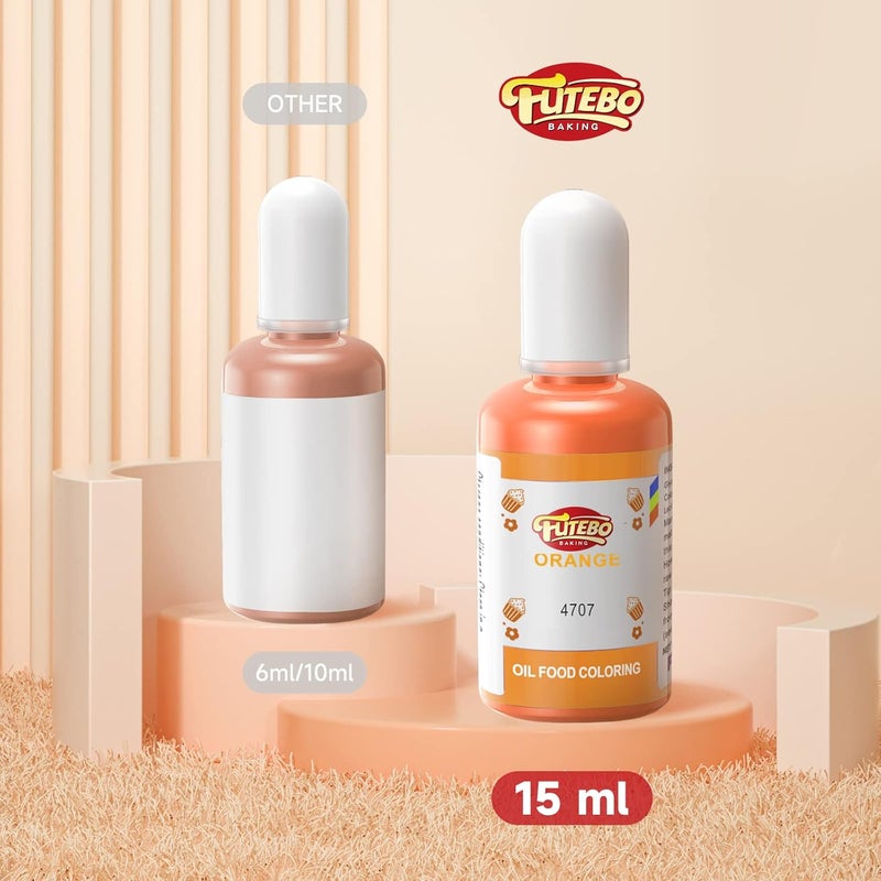 FUTEBO Oil Based Food Coloring, 15ml Large Capacity Food Coloring for Icing, Dye Color for Chocolate Candy Cake, Edible Oil Food Grade Dye for Baking, Fondant & Forsting - Image 2