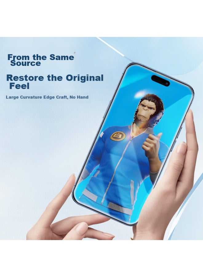 Blueo Blue Gorilla Tempered Glass Screen Protector For Apple 15/14 Pro, Fully Transparent, Full Screen, Hd Clear, Shatterproof Protective Film - Image 5