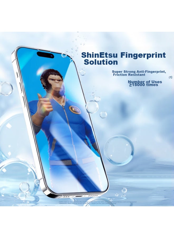 Blueo Blue Gorilla Tempered Glass Screen Protector For Apple 15/14 Pro, Fully Transparent, Full Screen, Hd Clear, Shatterproof Protective Film - Image 3