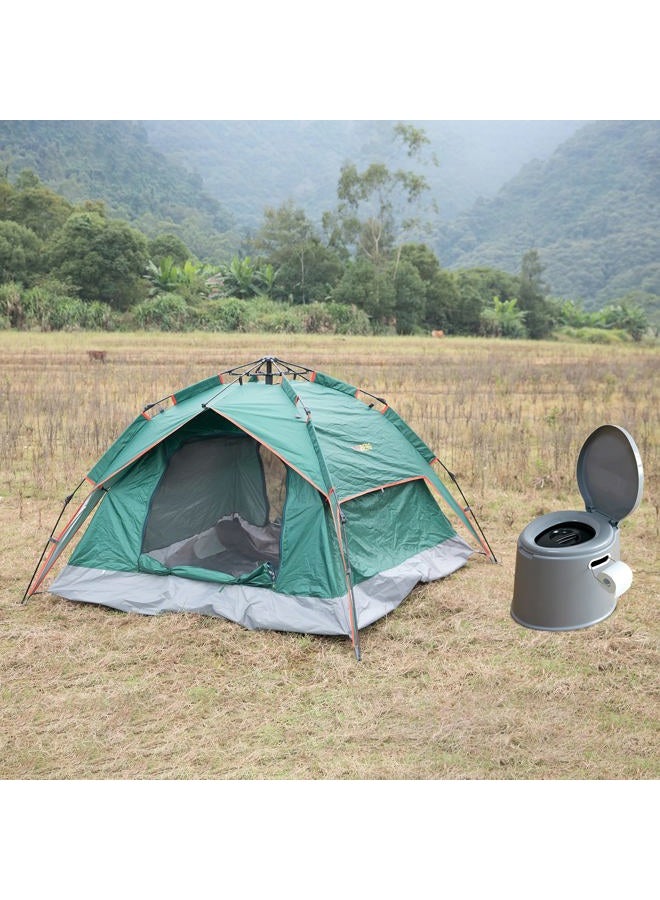 PLAYBERG Portable Travel Toilet with Pop Up Tent Sun Shelter for Camping and Hiking - Image 1
