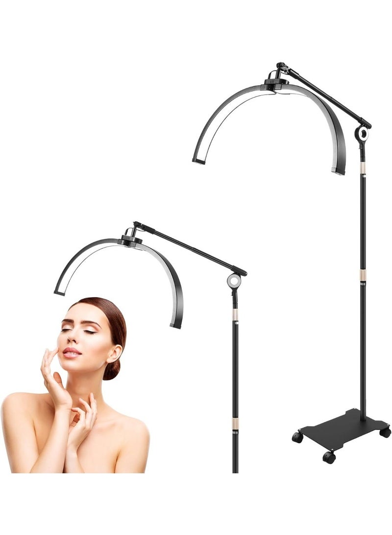 Original LED half-moon 2-in-1 floor lamp with wheels and phone holder - Black - Image 1