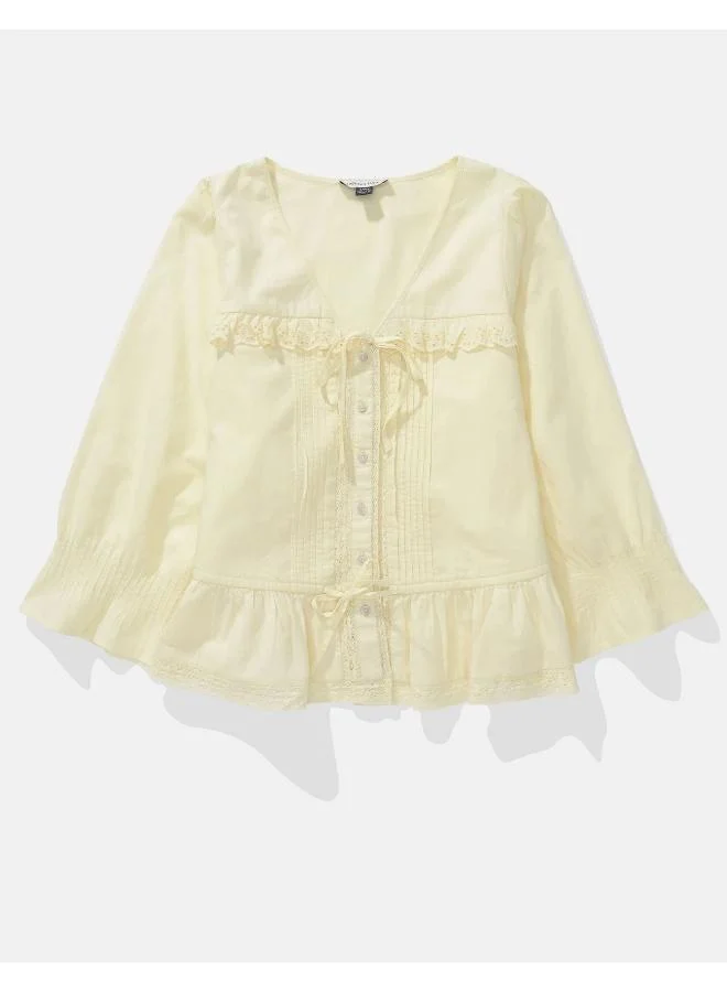 American Eagle AE Bell Sleeve Blouse